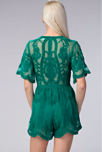 <span class=keywords><strong>Elegante</strong></span> <span class=keywords><strong>Tuta</strong></span> Intera Verde Smeraldo con Scollo Profondo a V <span class=keywords><strong>in</strong></span> <span class=keywords><strong>Pizzo</strong></span>, Realizzata su Misura per Donna - Product Image 3