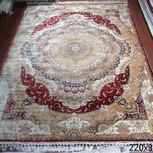 Kırmızı 7 x 10ft 260 satır türk knot 100% el yapımı ipek düğün halılar el dokuma perisan tasarımcı dekoratif alan kilim hali