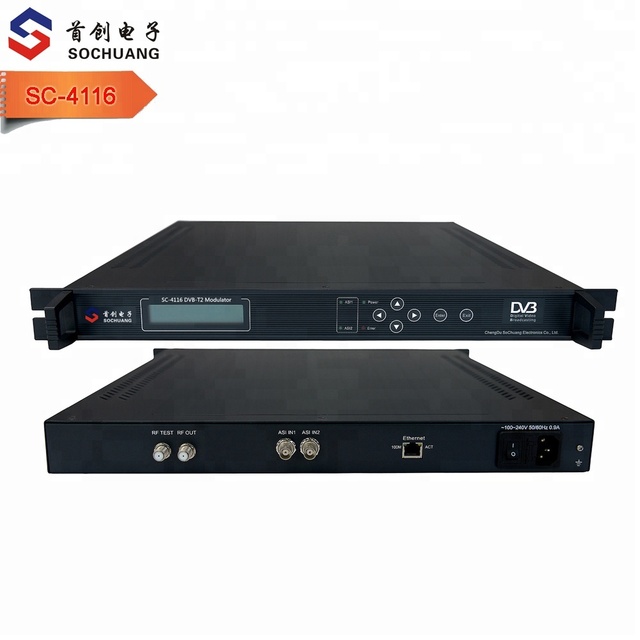 COFDM Terrestrial Dvb-t2 Modulator for Wireless Digital Tv System (ASI/IP IN,dvb-t RF Out)