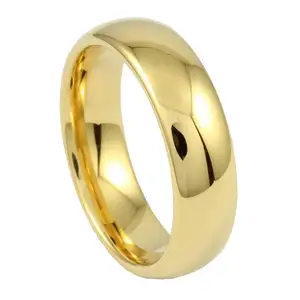 Chengjewelers IP berlapis 18K cincin pernikahan Tungsten emas karbida uniseks putih emas cincin pertunangan cincin pernikahan atau cincin CHENG