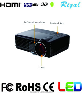 Niveau de Full <span class=keywords><strong>HD</strong></span> 3D LED Projecteur Mobile Téléphone Projecteur Android 1280*800 avec Built-In Wi-Fi Haut-Parleur - Product Image 2