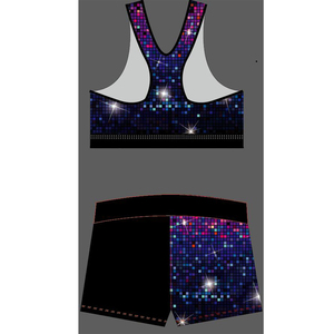 Diamantes de imitación mística jóvenes lírica traje danza desgaste venta al por mayor de la práctica de las animadoras usar - Product Image 2