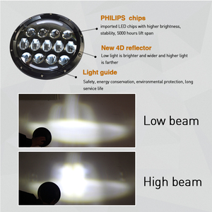 Luz de estacionamiento Amarillo Blanco DRL ángulo ojos 7 pulgadas ronda Jeep Wrangler Offroad 7 pulgadas Led faro para Jeep - Product Image 6