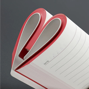 מכירה לוהטת A5 לבן עור מפוצל מותאם אישית מחברת לוגו כריכה רכה משרד מתכנן עם עט לולאה כתיבה ספר צבעוני קצה יומן - Product Image 3