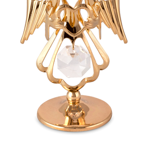 คริสตอคราฟต์ รูปปั้นเทวดาผู้พิทักษ์ งานศิลปะพื้นบ้านสุดประณีต ชุบทองคำชมพู ประดับคริสตัล ขนาด 4x7.4 ซม. ของที่ระลึกงานแต่งงานสไตล์ยุโรป - Product Image 3