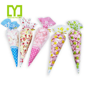 Sacchetti di Plastica Trasparenti a Forma di Cono per <span class=keywords><strong>Dolci</strong></span> di Grado Alimentare, Buste per Popcorn e Pasticceria - Product Image 1