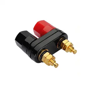 Banhado a ouro Dual 4mm Banana Plug Jack Audio Speaker Amplificador Terminal Binding Post para HiFi Speaker