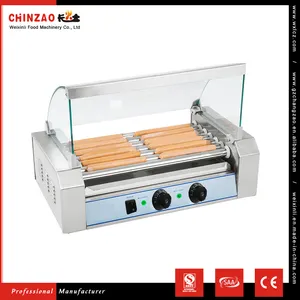 CHINZAO Ucuz Satmak Için Ürünlerini 7 Silindirleri CE Lezzetli Hot Dog Merdane Izgara Makinesi