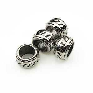 S910 <span class=keywords><strong>Gros</strong></span> <span class=keywords><strong>Gros</strong></span> trou <span class=keywords><strong>perles</strong></span> d'espacement en acier inoxydable pour bracelet en cuir fabrication <span class=keywords><strong>de</strong></span> bijoux - Product Image 1