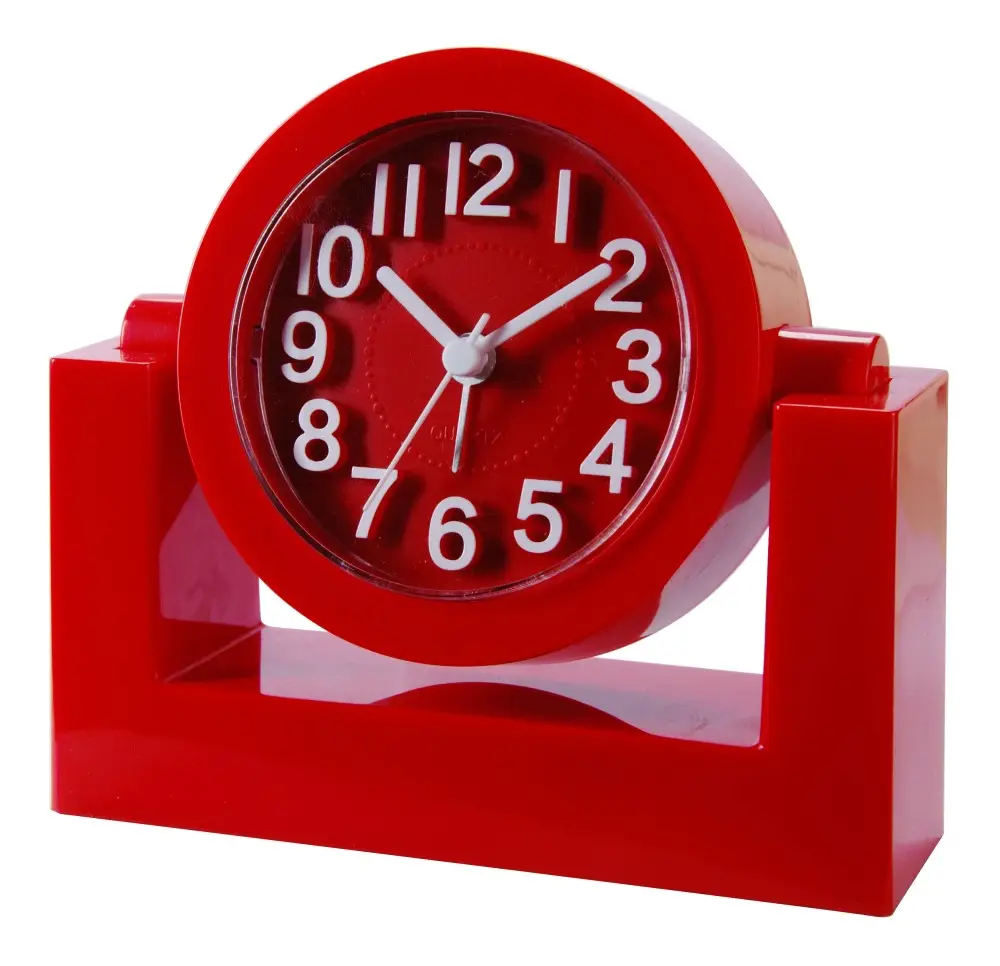 Nuevo estilo escala clásica en forma de 3D números rotary insertar escritorio reloj de alarma