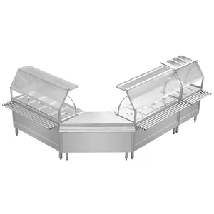Restaurant Equipment Stainless Steel Electric Buffet Food Warmer Bain Marie Combination For Sale