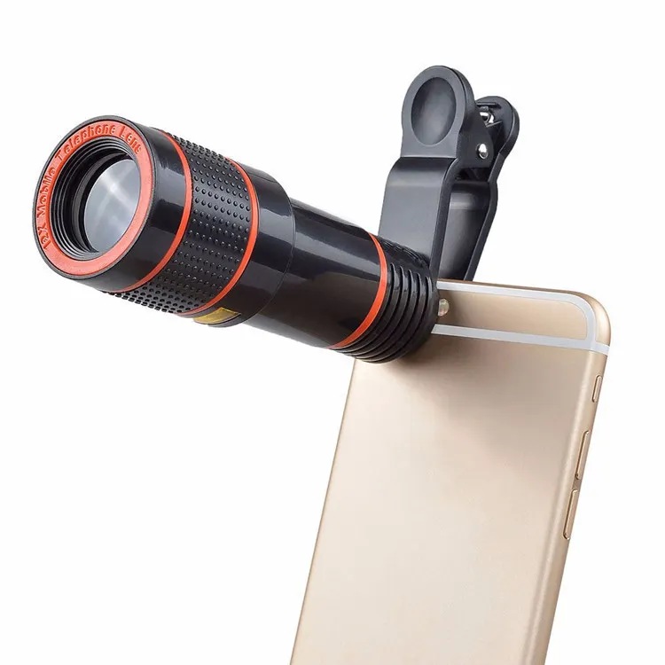 Cellphone mobile Lenses Universal Clip 8x 12x Camera Zoom optical Telescope telephoto Lens for iphone For Samsung