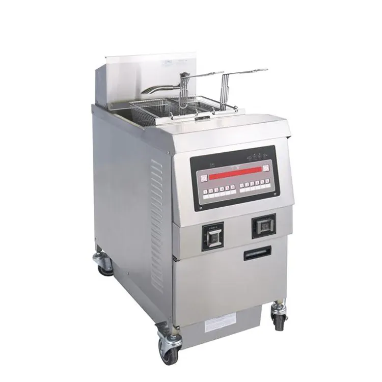 Commercial Freestanding Fried Chicken Fryer 1-Tank 2-Basket Electric Open Deep Fryer with Wheels