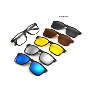 2202A Superhot Eyewear المغناطيس أطر البصرية مع 5 النظارات الشمسية كليب المغناطيسي كليب على النظارات