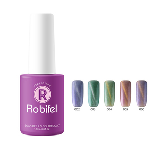 Robifel 6 colori/set 3D sirena gatto/occhio di tigre serie disponibile all'ingrosso 15ml ammollo UV Gel smalto - Product Image 1