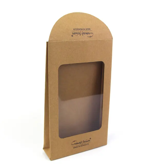 กล่องกระดาษคราฟท์กระดาษบรรจุภัณฑ์ผลไม้แห้งจอแสดงผลกระเป๋ากับหน้าต่างพีวีซี