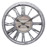 Reloj de pared de plástico Vintage redondo decorativo antiguo de gran tamaño