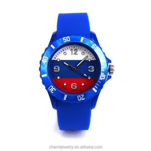 Новый дизайн, часы с силиконовым ремешком, лидер продаж, часы с различным флагом, наручные часы