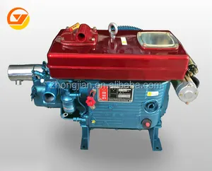 Mesin Diesel 2 Silinder Silinder Pendingin Air Silinder Tunggal Tipe Elektrik untuk Mesin Pertanian 12HP Zs195 MB Mesin Diesel