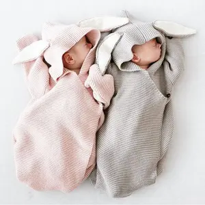 Großhandel Baumwolle Winter Stricken Baby Schlafsack Hase Design Schlafsack für Baby