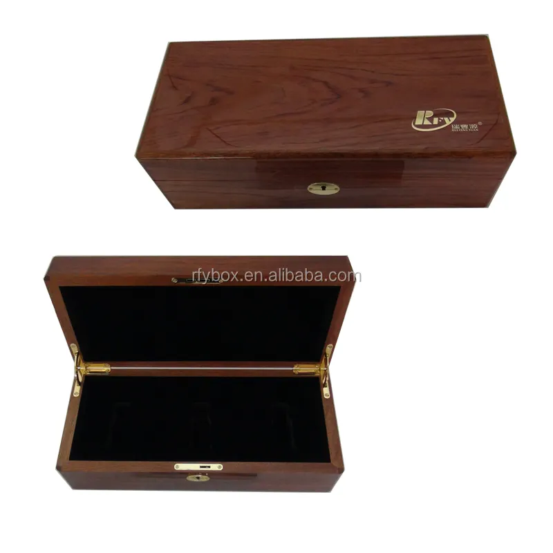Customized Rectangle Red Wooden Perfume Box With Customer Logo Perfume Organizer Box