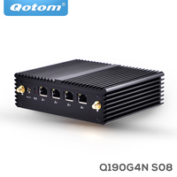 Ordinateur de bureau mini PC sans ventilateur Qotom Wholesale 4 Nic Quad Core J1900 Ubuntu PfSense CentOS 10W CPU TDP X86 Barebone