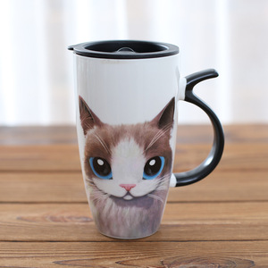 Taza <span class=keywords><strong>de</strong></span> Café <span class=keywords><strong>de</strong></span> Cerámica <span class=keywords><strong>de</strong></span> Porcelana Única con <span class=keywords><strong>Diseño</strong></span> <span class=keywords><strong>de</strong></span> Gato <span class=keywords><strong>de</strong></span> Dibujos Animados Creativo <span class=keywords><strong>de</strong></span> Gran Capacidad <span class=keywords><strong>de</strong></span> 500 ml <span class=keywords><strong>de</strong></span> Zogift con Cuchara en el Asa - Product Image 4