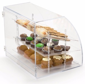 Factory Outlet 3 Removable Kệ Phía Sau Tải Rõ Ràng <span class=keywords><strong>Acrylic</strong></span> Pastry Container Bánh Hiển Thị Trường Hợp Tray <span class=keywords><strong>Rack</strong></span> Cho Bán Hàng - Product Image 2