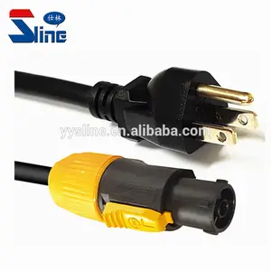 Cable de alimentación NEMA 5-15P de EE. UU., conector a Powercon True1, cables con cable de red SJT14AWG/3C usado en el mercado americano de EE. UU.