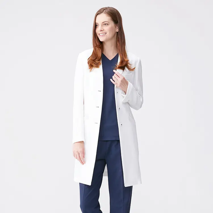 China 100%Polyester women's Medical white lab coat