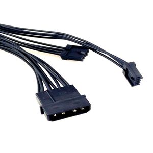 Connettore di alimentazione da Molex a doppio floppy. Connettore per unità floppy con cavi e connettori neri. Cavo di collegamento per pinout del sistema di fissaggio - Product Image 3