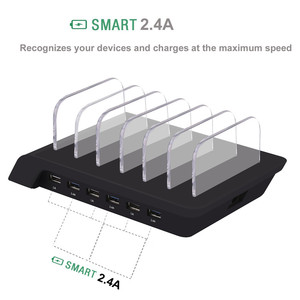 Universele 6 Usb-poorten Quick Opladen Desktop Stand Mobiele Telefoon Oplader Station - Product Image 3