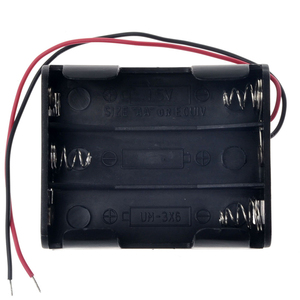 6xAA <span class=keywords><strong>9V</strong></span> batterie en plastique Double boîte à ressort latérale 6 * AA dos à dos support de batterie boîtier de batterie avec fils conducteurs - Product Image 4