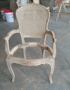 Pháp cổ điển mây đồ nội thất cánh tay ghế ăn, Khắc ghế gỗ, Mây trở lại ghế - Product Image 4
