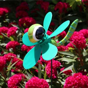 Libelle Figurine Plastic Bunte Windmühle Sticks für Garten Dekoration - Product Image 2