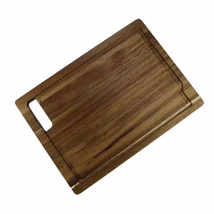 Tabla de corte gruesa de madera de Acacia, tabla de picar de acacia personalizada