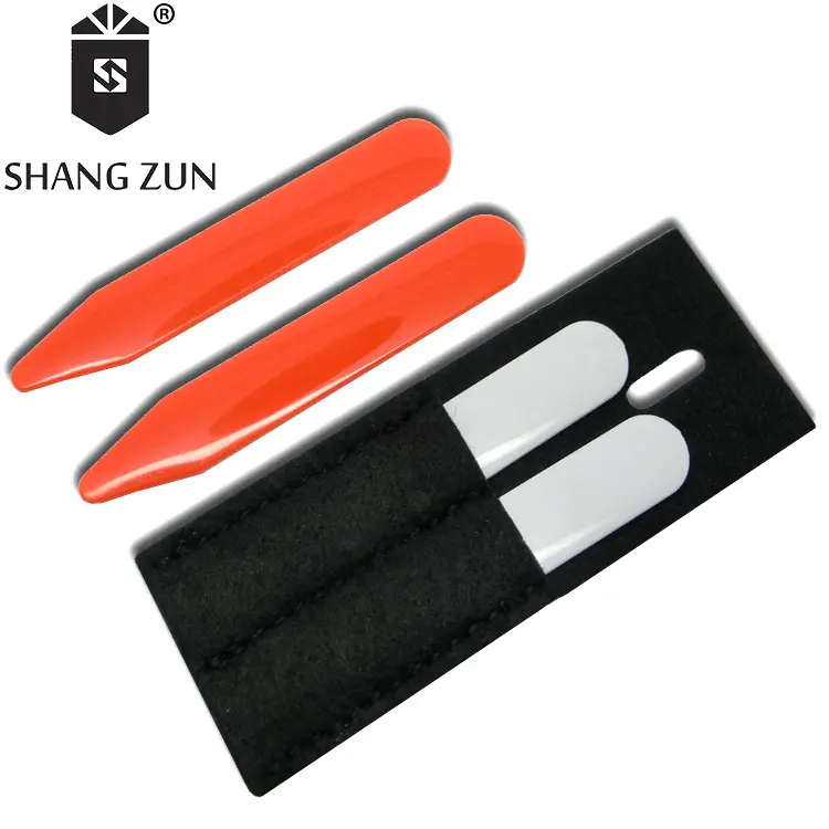 Custom Printing Personalized Colorful Collar Stays Plastic Collar Inserts for Men's Shirts ABS collar holder with non-woven bag