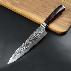 صنع في يانغجيانغ سعر جيد 8 بوصة عالية الجودة سكين دمشق الصلب الشيف