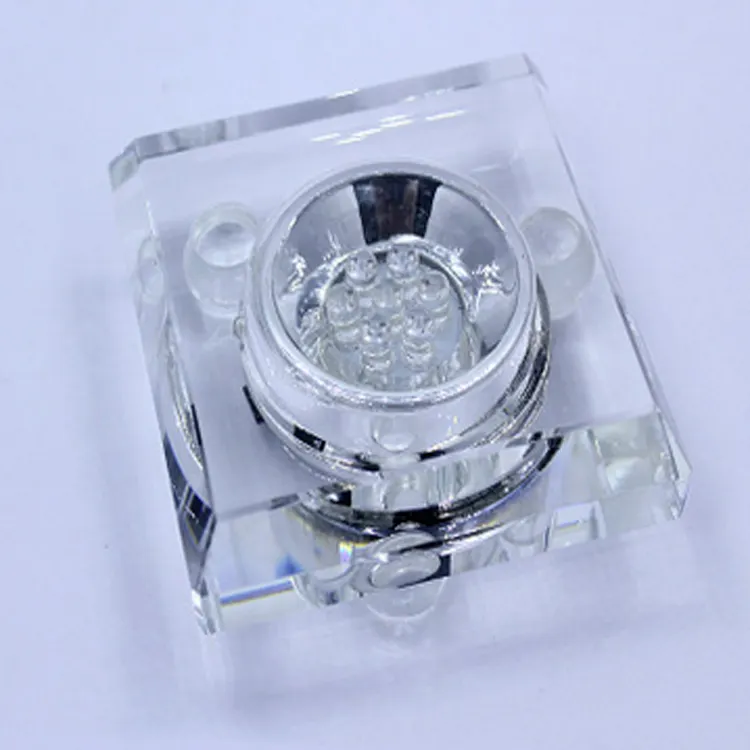 B-7003 7 lights clear square crystal led light stand display base