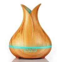 400 ml लकड़ी अनाज Aromatherapy आवश्यक तेल विसारक अल्ट्रासोनिक शांत धुंध Humidifier के साथ रंग बदलते रोशनी का नेतृत्व किया