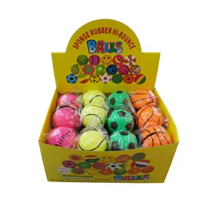 Hot Sale 2.5" Sports Ball Shape Rubber Material Rubber Rebound Rubber Ball With Elastic String And WristBand