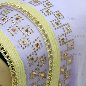 Islamico musulmano Malaysia Indonesia in pizzo floreale semplice strass con perline scialle Hijab per ragazza vestito di moda - Product Image 5