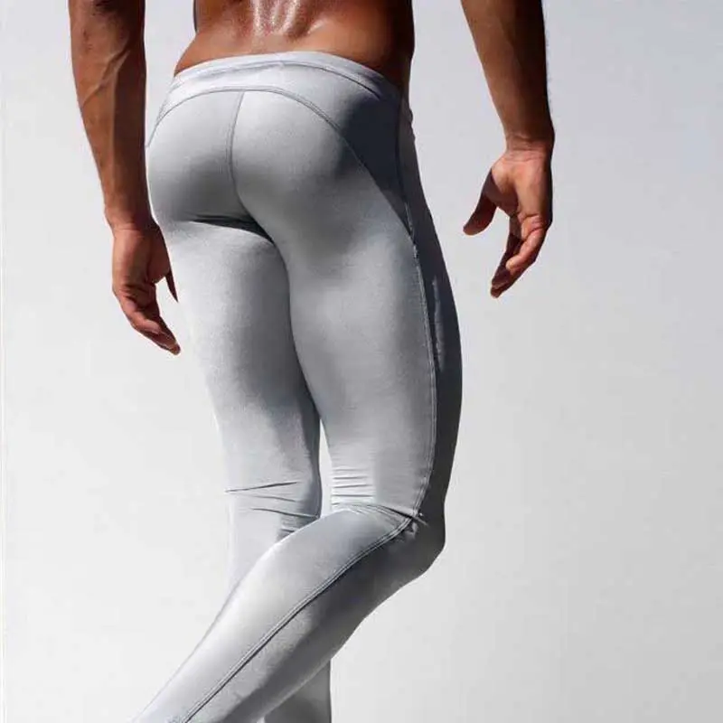 Groothandel Mannen Spandex Broek Hoge Elastische Running Panty Lage Taille Compressie Sexy Mannen