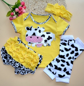 Vestiti del bambino set baby girl pagliaccetto fascia tutu skirt 4 pz vestiti appena nati bambini abiti - Product Image 2