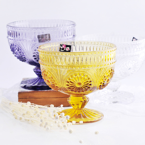 Juego de Copas de Vino de Vidrio Sólido Morado Retro Vintage al por Mayor, Tazón para Helado, Copa de Vidrio, Flautas de Champán, Vajilla para Bodas - Product Image 4