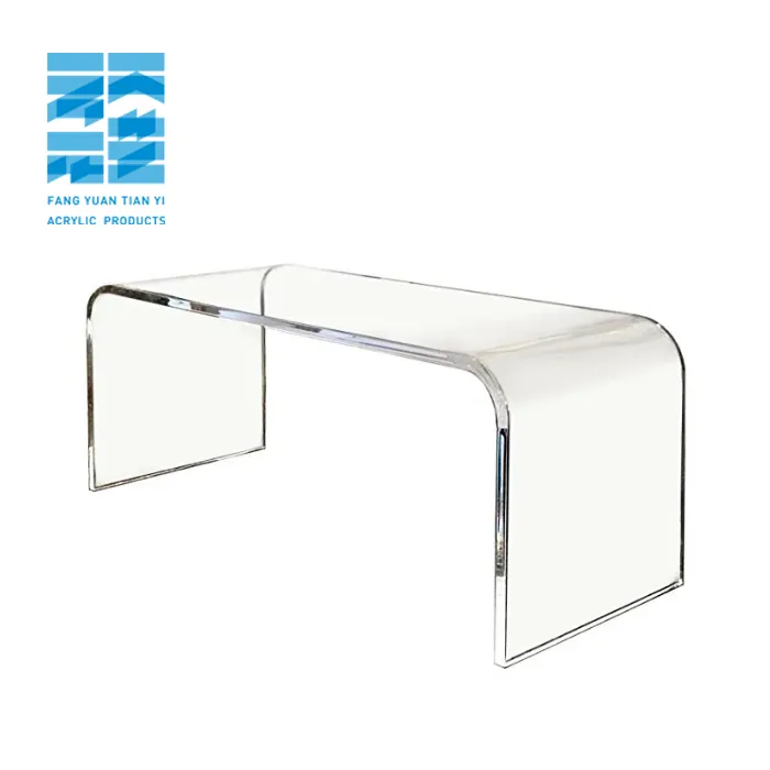 Table basse en plexiglas Perspex, cascade, Table blanche, en acrylique, console