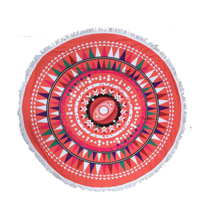 Sublimazione Poliestere Bianco Blu Solido Ciambelle Mandala Asciugamano Da Spiaggia - Product Image 2
