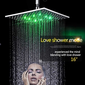 16 pouces LED Pommeau de <span class=keywords><strong>Douche</strong></span> à Éclairage/304 SUS BROSSÉ POMME DE <span class=keywords><strong>DOUCHE</strong></span> <span class=keywords><strong>POUR</strong></span> SALLE DE BAIN - Product Image 3