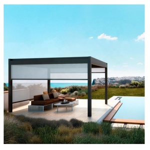 Stores motorisés imperméables en aluminium, 2 pièces, Pergola de jardin, piscines de gazébo, toit avec <span class=keywords><strong>rideau</strong></span> latéral - Product Image 4
