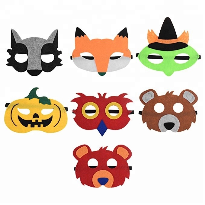 Set Di 10 Maschere Animali In Feltro Per Bambini - Perfette Per Halloween, Compleanni E Feste In Maschera
